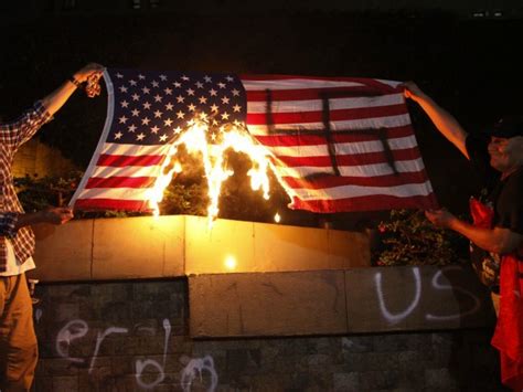 are caravan flag burning pictures fake